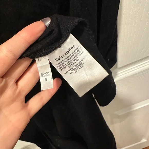 Reformation Black Off-Shoulder Midi Dress - Picture 10 of 12